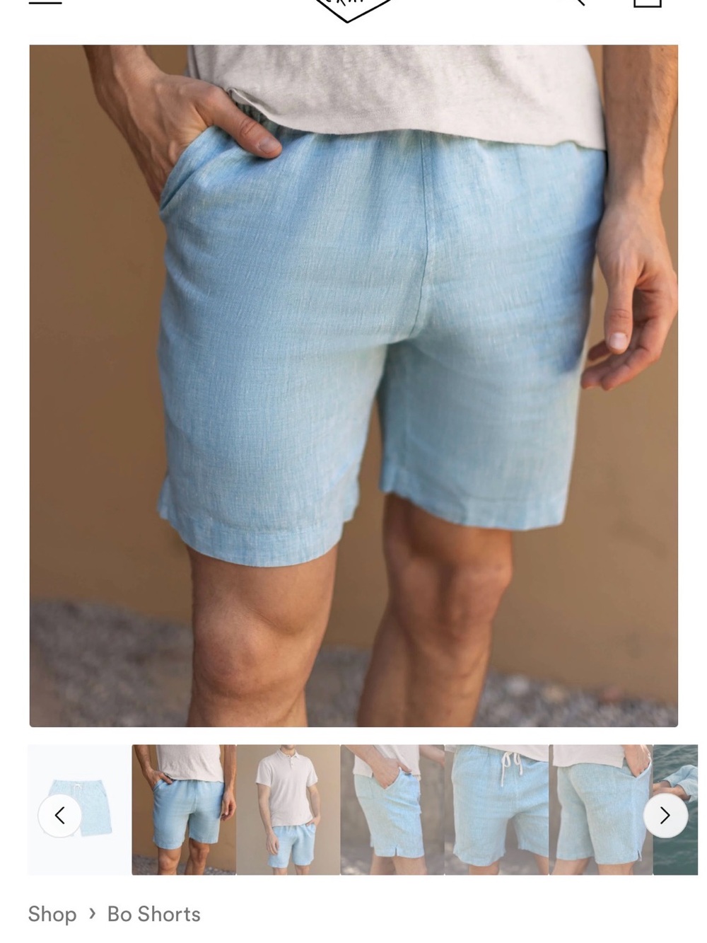 Alex Crane Bo Shorts / Sky - Medium NWT - Picture 1 of 9